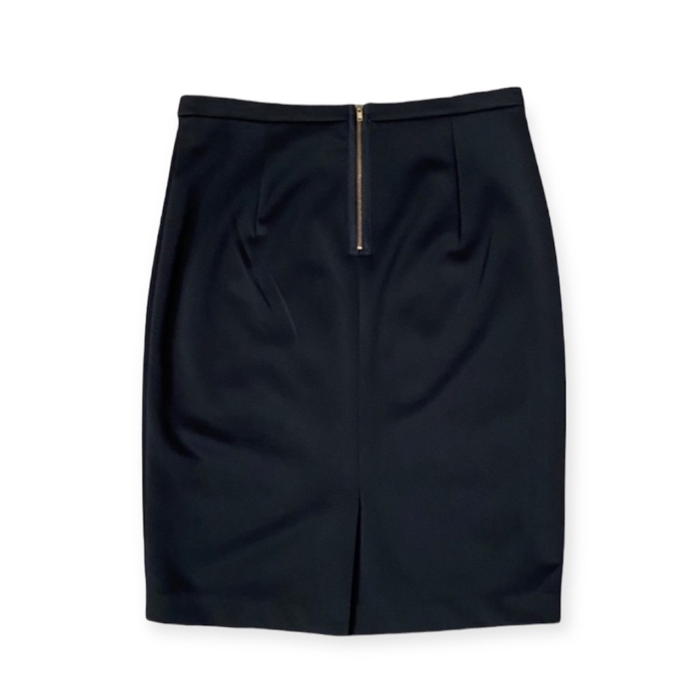 Vintage Y2K The Limited Black Pencil Skirt w/ Back Slit & Exposed Zipper Closure